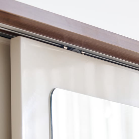 Elysium 2-Door Sliding Wardrobe with Mirror - Beige
