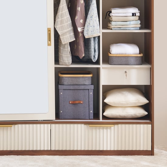 Elysium 2-Door Sliding Wardrobe with Mirror - Beige