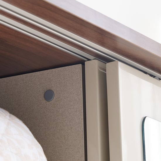 Elysium 2-Door Sliding Wardrobe with Mirror - Beige