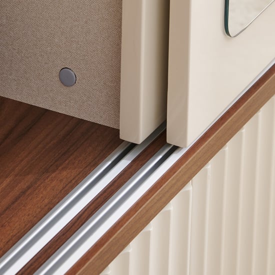 Elysium 2-Door Sliding Wardrobe with Mirror - Beige