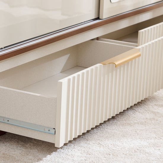 Elysium 2-Door Sliding Wardrobe with Mirror - Beige