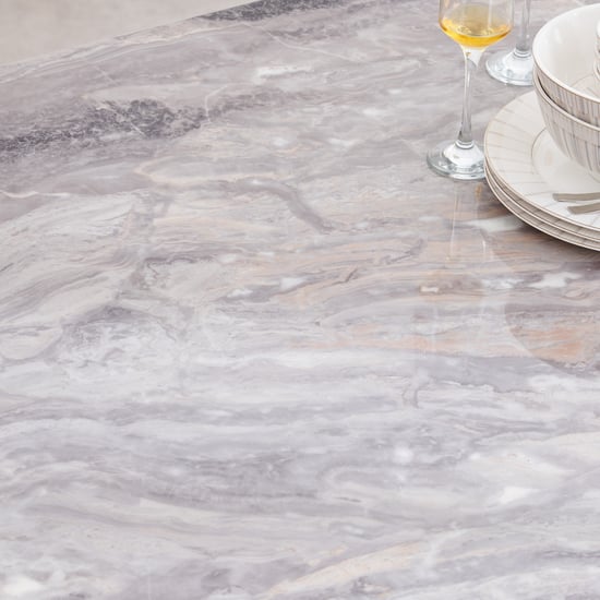 Trinity Faux Marble Top 6-Seater Dining Set with Chairs - Grey