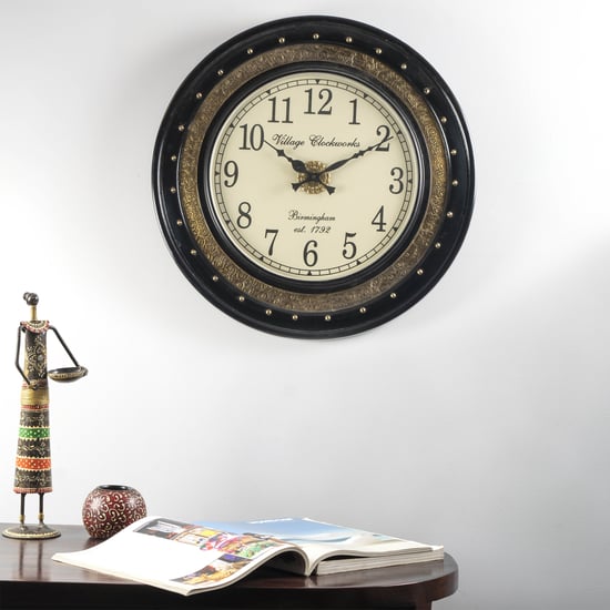 VEDAS Devi Heritage Metal Wall Clock - 46 cm