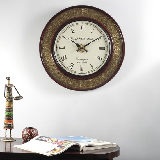 VEDAS Idika Heritage Metal Wall Clock - 46 cm
