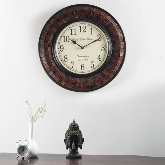 VEDAS Pahal Heritage Wooden Wall Clock - 30 cm