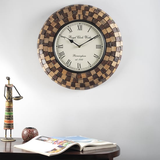 VEDAS Tisya Heritage Wooden Wall Clock - 30 cm
