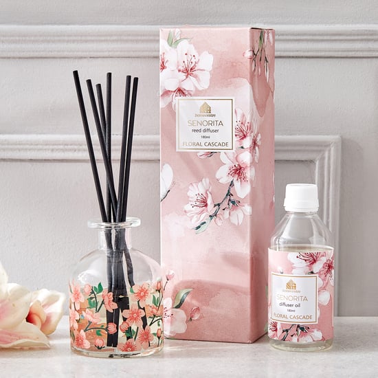 Senorita Glass Floral Cascade Reed Diffuser Set