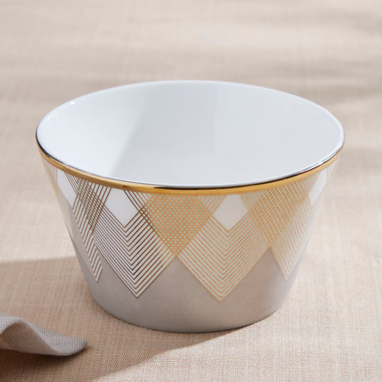 Teresa Zeno Chevron Emily Bone China Printed Serving Bowl - 530ml