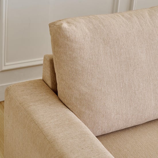 Helios Woodland Fabric 3-Seater Sofa Bed - Beige