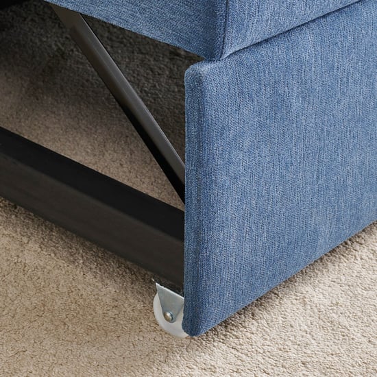 Helios Woodland Fabric 3-Seater Sofa Bed - Blue