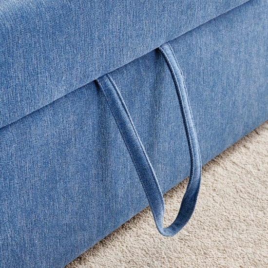 Helios Woodland Fabric 3-Seater Sofa Bed - Blue