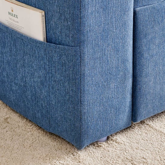 Helios Woodland Fabric 3-Seater Sofa Bed - Blue