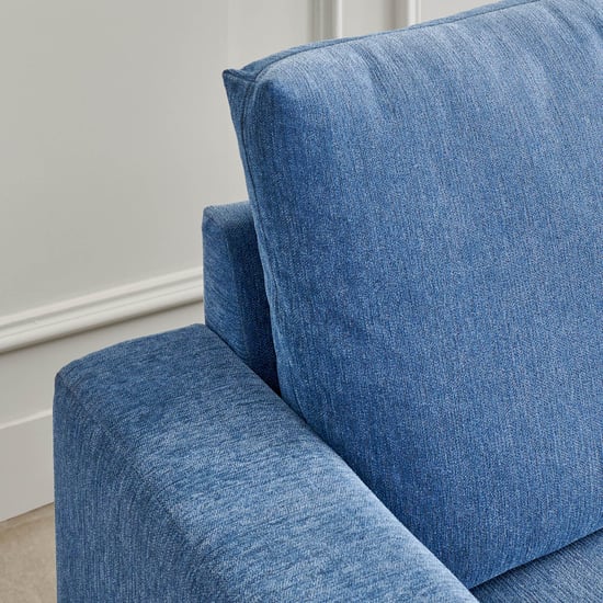 Helios Woodland Fabric 3-Seater Sofa Bed - Blue