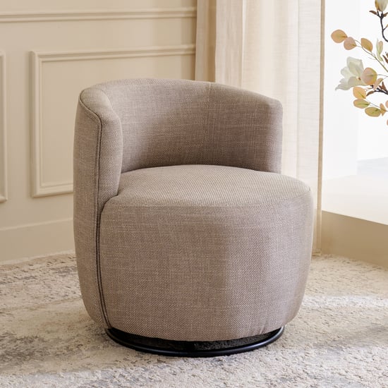 Madona Fabric Swivel Accent Chair - Biege