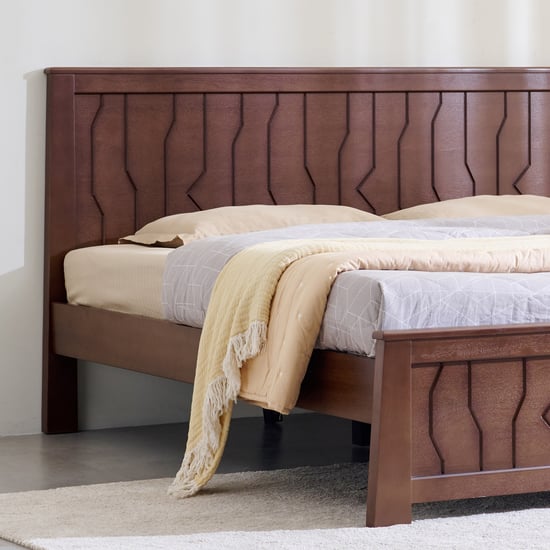 Helios Lisbon Yuri Mahogany Wood Queen Bed - Walnut
