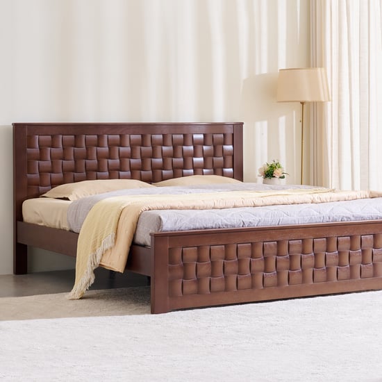 Helios Lisbon Paul Mahogany Wood King Bed - Walnut