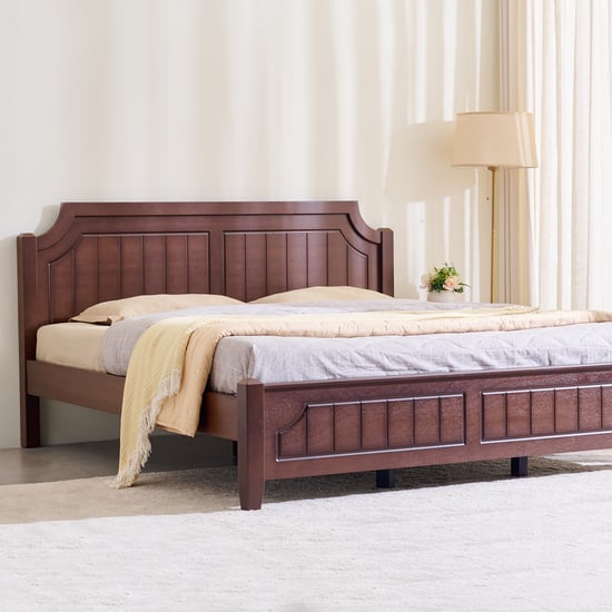 Helios Lisbon Nico Mahogany Wood King Bed - Walnut