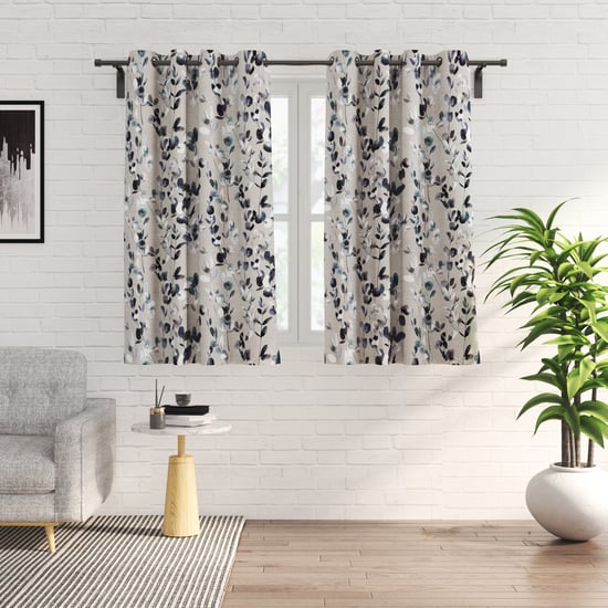 Corsica Florish Set of 2 Printed Light Filtering Window Curtains