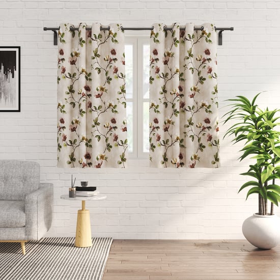 Corsica Florish Set of 2 Printed Light Filtering Window Curtains