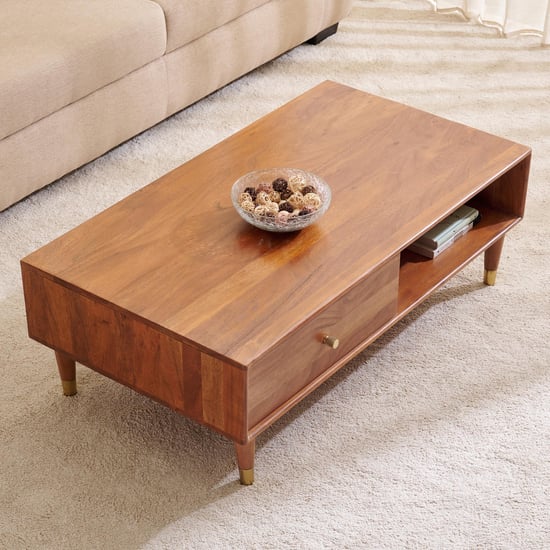 Amanda Acacia Wood Coffee Table - Brown