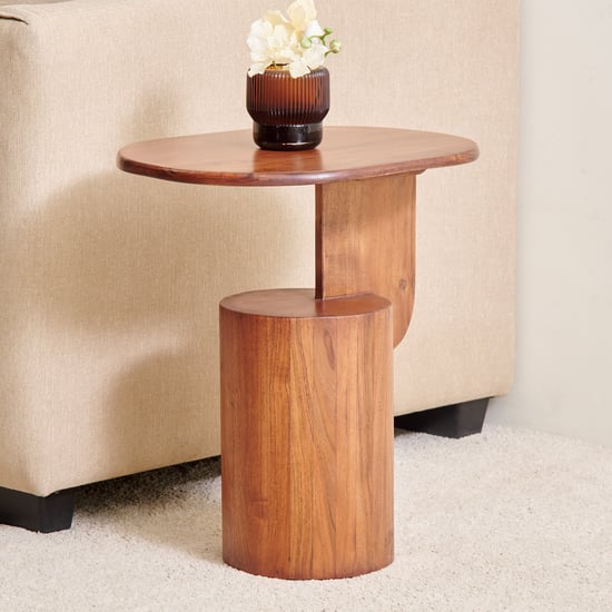 Amanda Solid Wood End Table - Brown