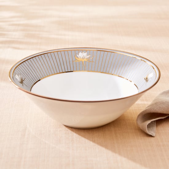 Midas Lotus Bone China Printed Serving Bowl - 1L