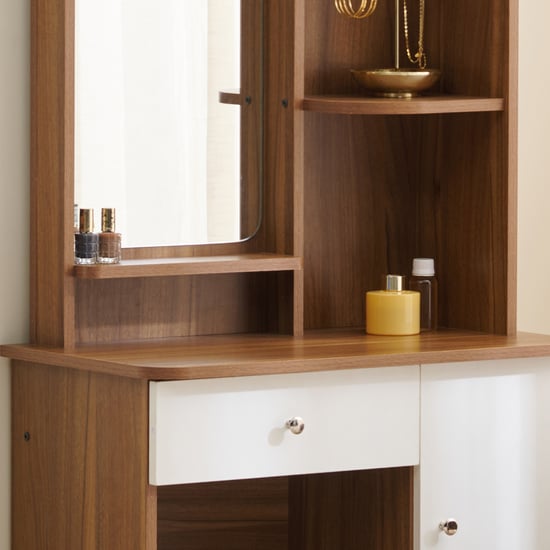 Helios Nolan Dresser with Mirror and Stool - Teak