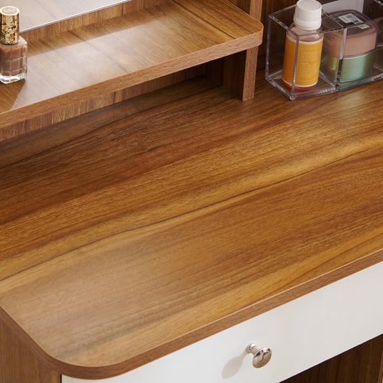 Helios Nolan Dresser with Mirror and Stool - Teak