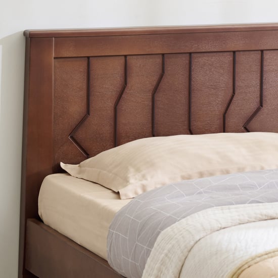 Helios Lisbon Yuri Solid Wood Single Bed - Walnut