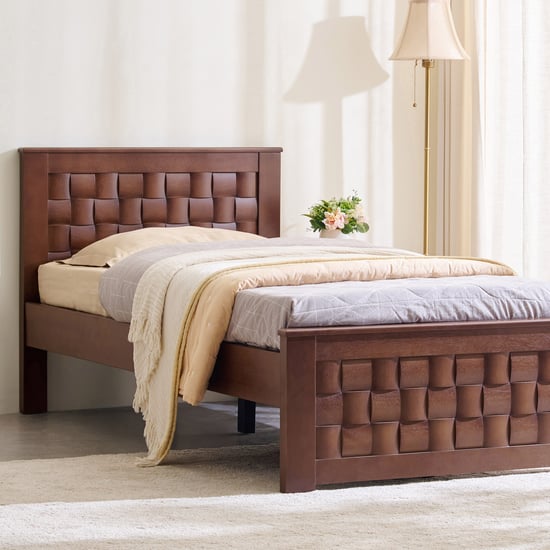 Helios Lisbon Paul Solid Wood Single Bed - Walnut