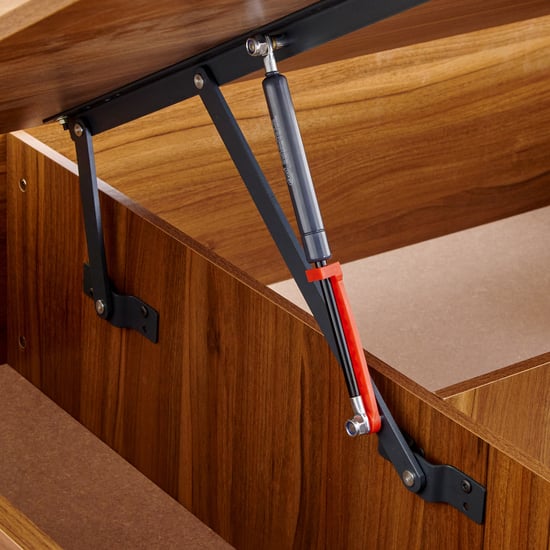 Helios Allen Queen Bed with Hydraulic Storage - Teak