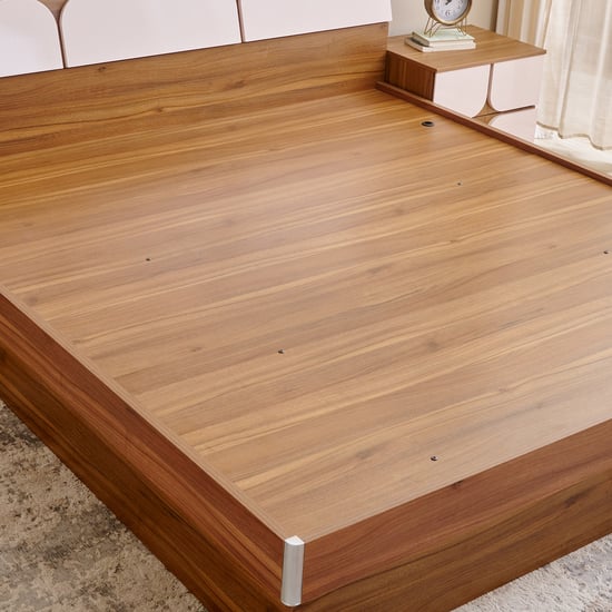 Helios Allen Queen Bed with Hydraulic Storage - Teak