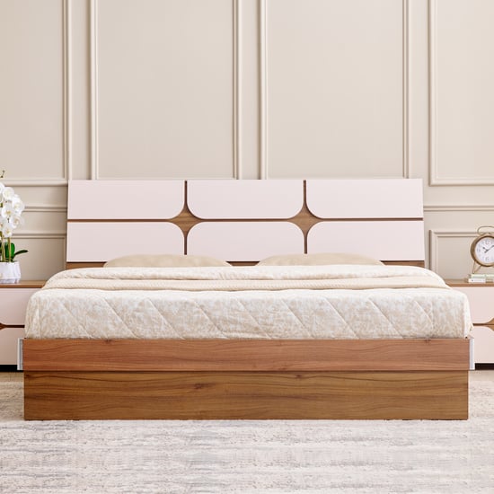 Helios Allen Queen Bed with Hydraulic Storage - Teak