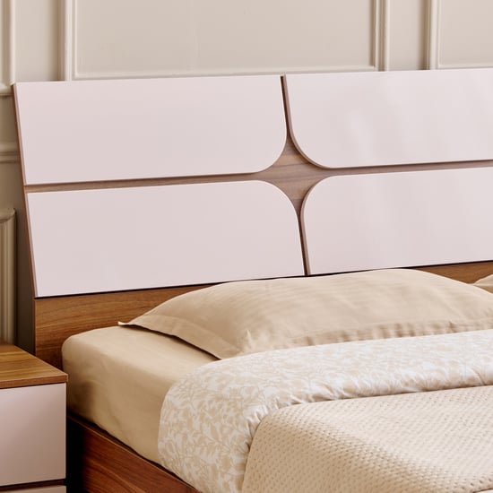 Helios Allen Queen Bed with Hydraulic Storage - Teak