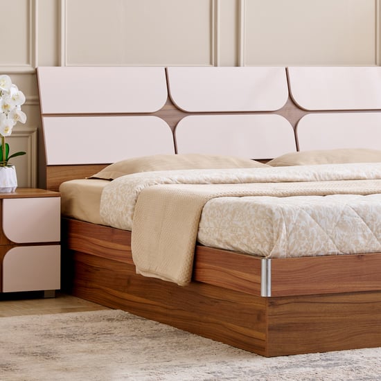 Helios Allen Queen Bed with Hydraulic Storage - Teak
