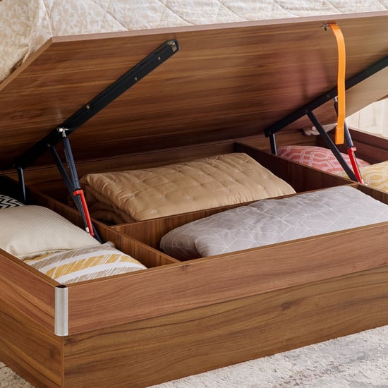 Helios Allen Queen Bed with Hydraulic Storage - Teak