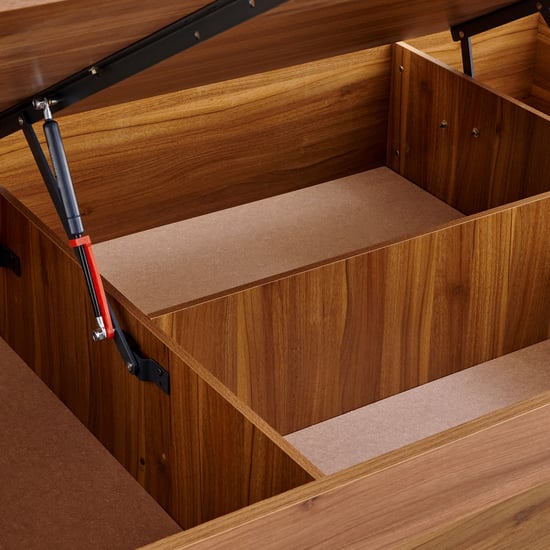 Helios Allen Queen Bed with Hydraulic Storage - Teak