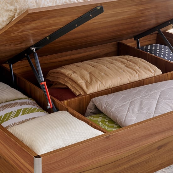 Helios Nolan Robin Queen Bed with Hydraulic Storage - Teak