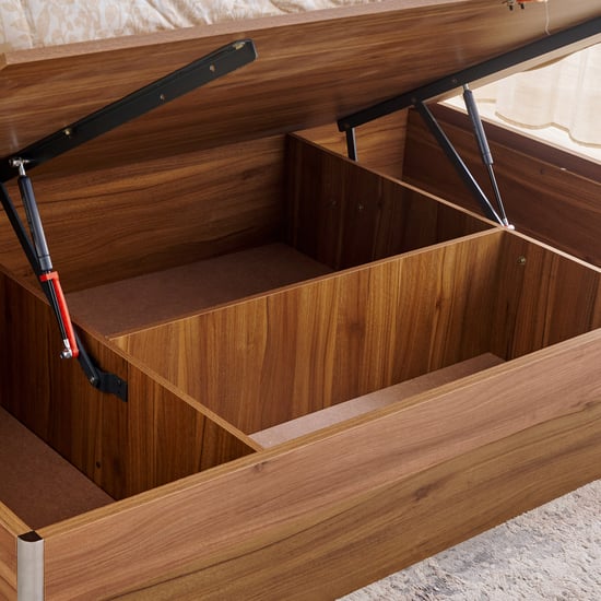 Helios Nolan Robin Queen Bed with Hydraulic Storage - Teak