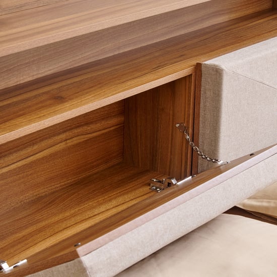 Helios Nolan Robin Queen Bed with Hydraulic Storage - Teak