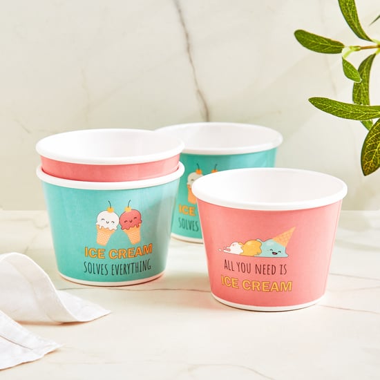 Bakers Pride Veha Set of 4 Melamine Printed Ice Cream Bowls - 200ml