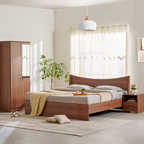 Helios Alton King Bed with Bedside Table and 2-Door Wardrobe