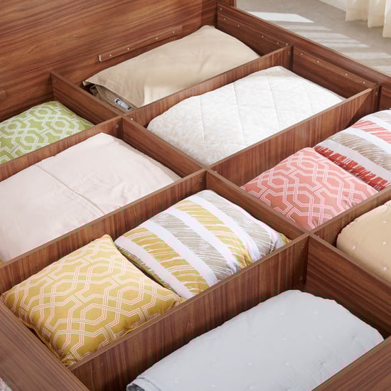 Helios Alton Box Storage Queen Bed with Bedside Table and 2-Door Wardrobe