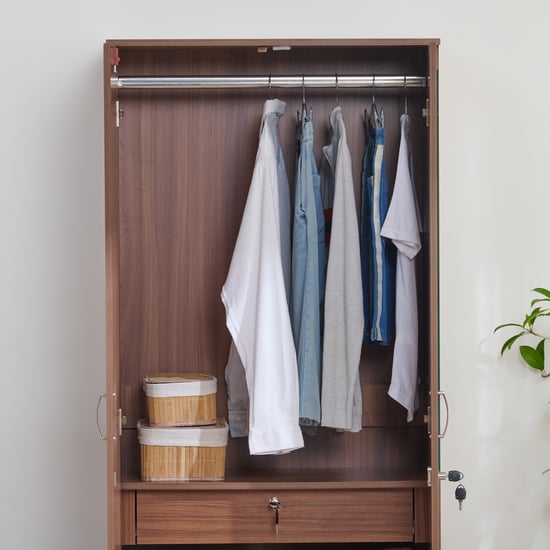 Helios Alton Box Storage Queen Bed with Bedside Table and 2-Door Wardrobe