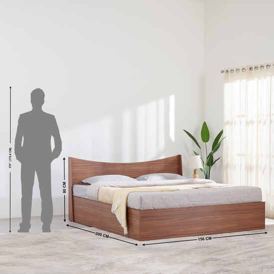 Helios Alton Box Storage Queen Bed with Bedside Table and 2-Door Wardrobe