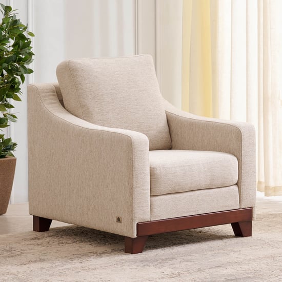 Sylvester Plus Fabric 1-Seater Sofa - Beige
