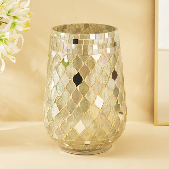 Mabel Lustra Glass Mosaic Vase - Small