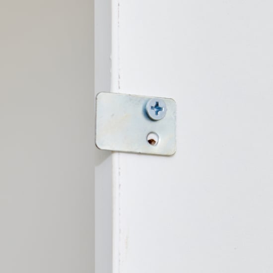 Helios Nolan 3-Door Wardrobe with Mirror and Drawers - Teak and White