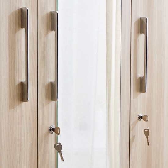 Samuel 3-Door Wardrobe with Mirror and Drawer - Brown