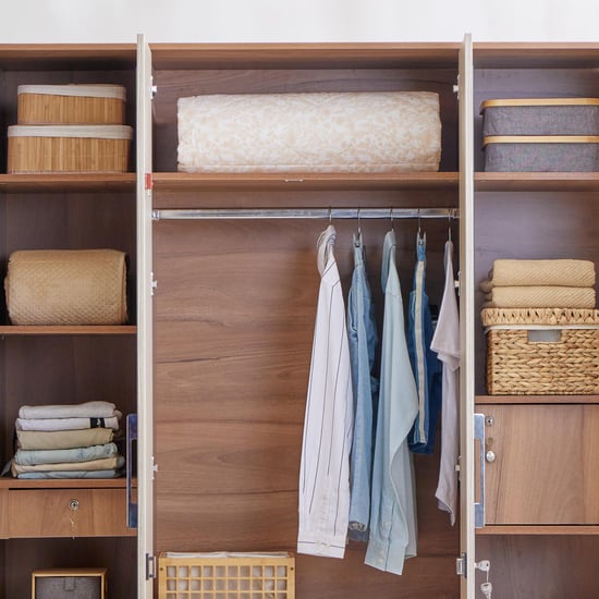 Samuel 4-Door Wardrobe with Mirror and Drawer - Brown